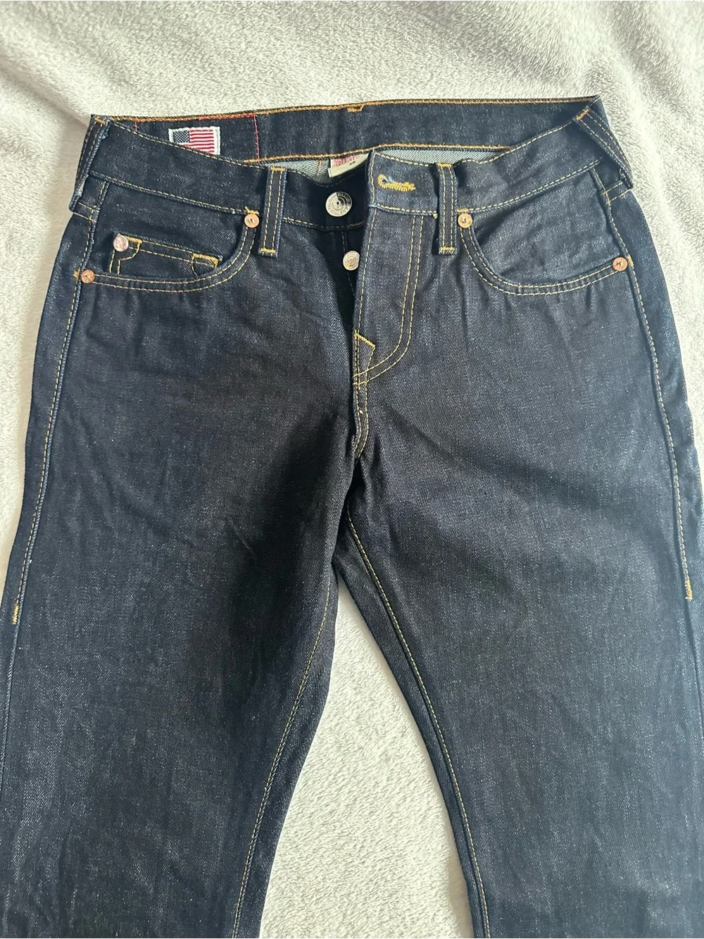 True Religion Mens Black Denim Dark Wash 5-Pocket Design Skinny Jeans Size 28